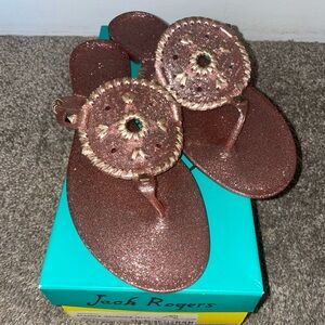Jack Rogers Rose Glitter Thong Sandals